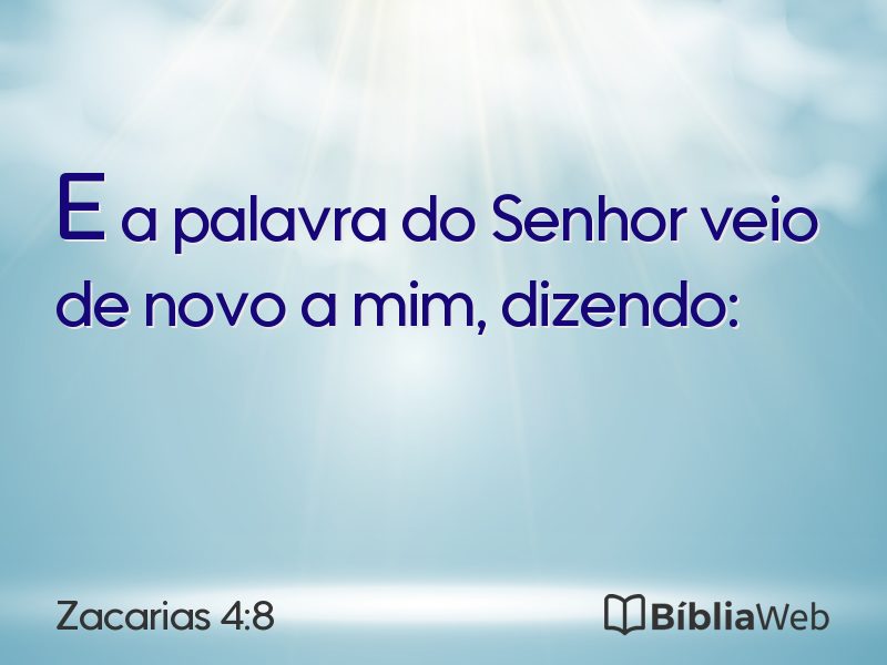 Zacarias 4:8 em imagem para compartilhar