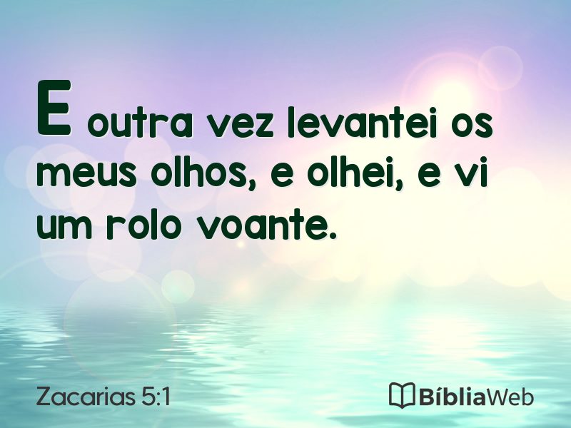Zacarias 5:1 em imagem para compartilhar