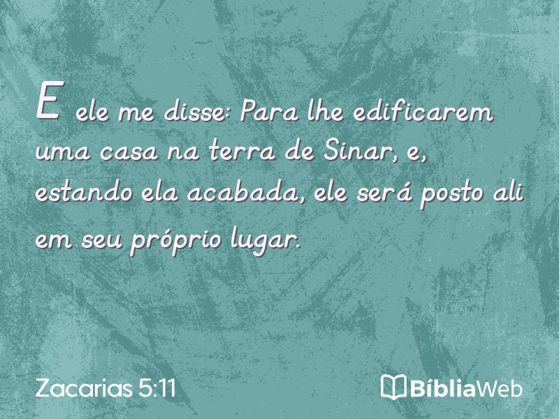 Zacarias 5:11 em imagem para compartilhar