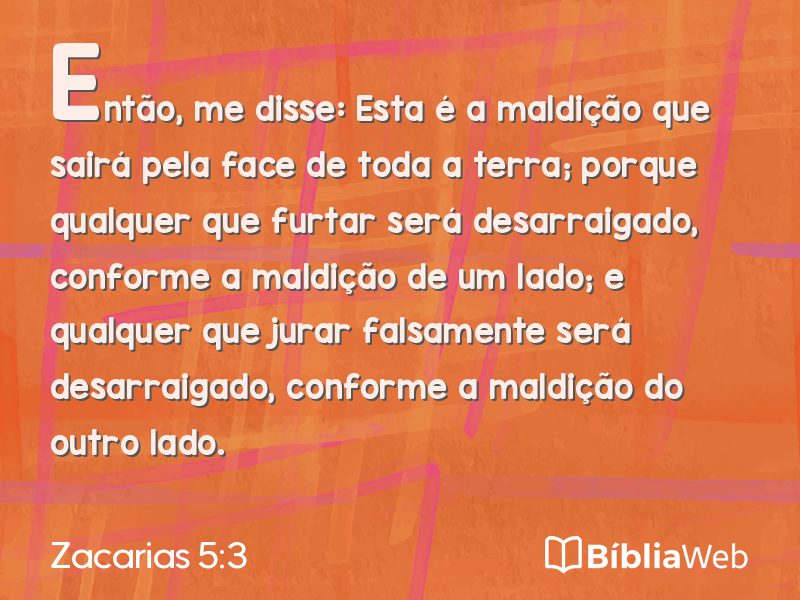Zacarias 5:3 em imagem para compartilhar