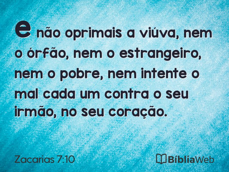 Zacarias 7:10 em imagem para compartilhar