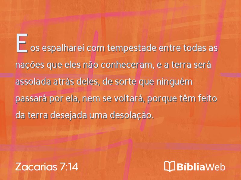 Zacarias 7:14 em imagem para compartilhar