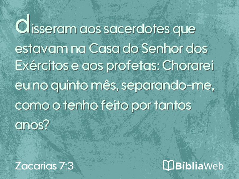 Zacarias 7:3 em imagem para compartilhar