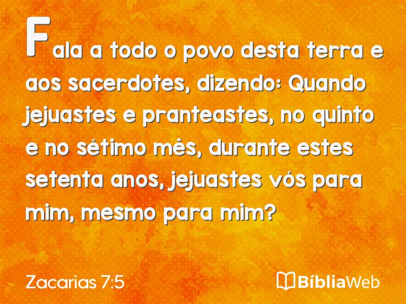 Zacarias 7:5 em imagem para compartilhar