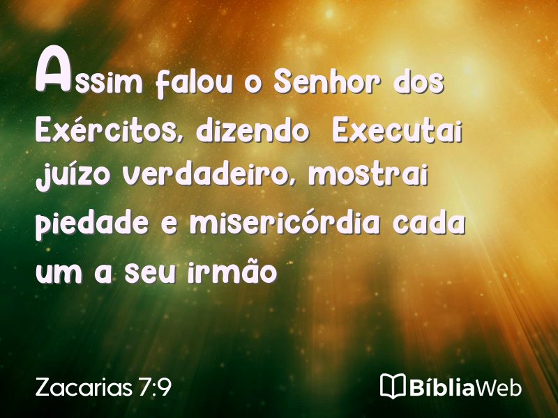 Zacarias 7:9 em imagem para compartilhar