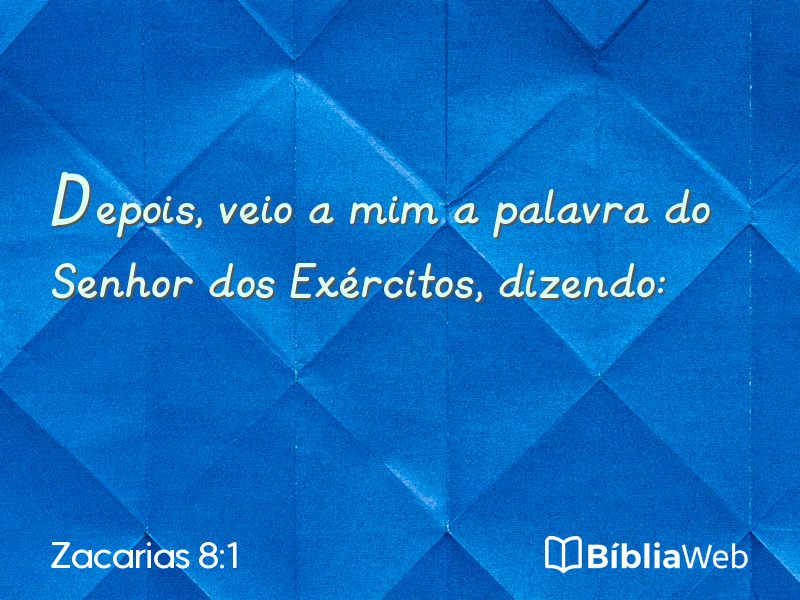Zacarias 8:1 em imagem para compartilhar
