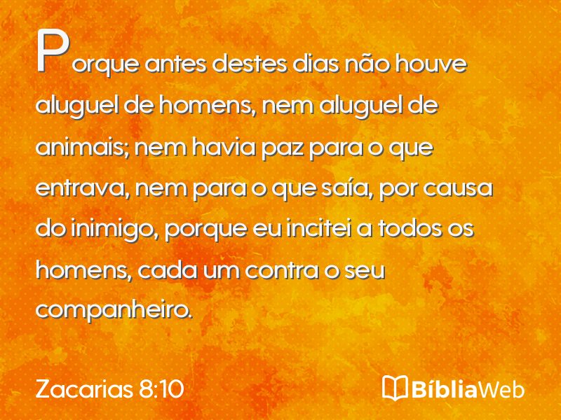Zacarias 8:10 em imagem para compartilhar