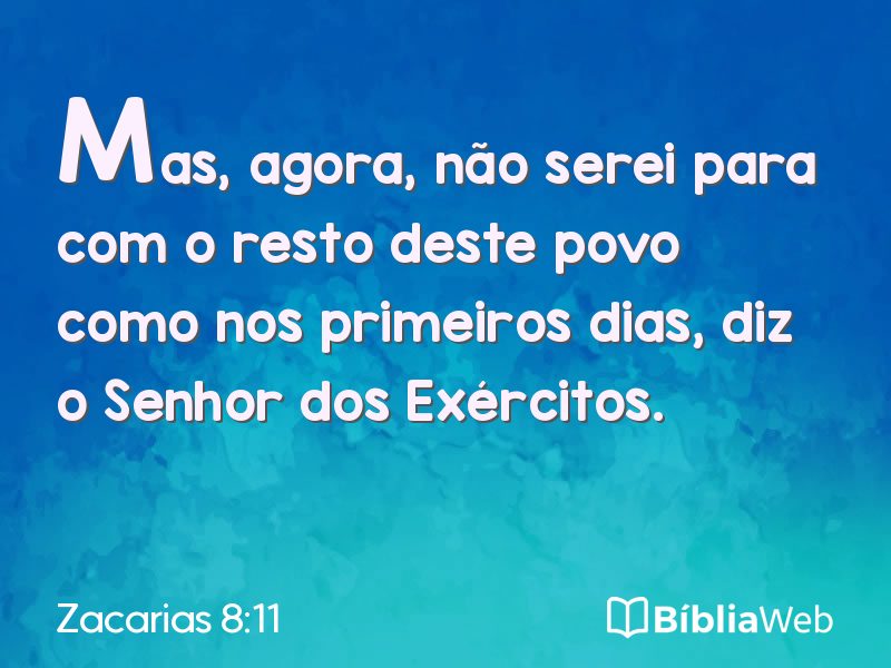 Zacarias 8:11 em imagem para compartilhar