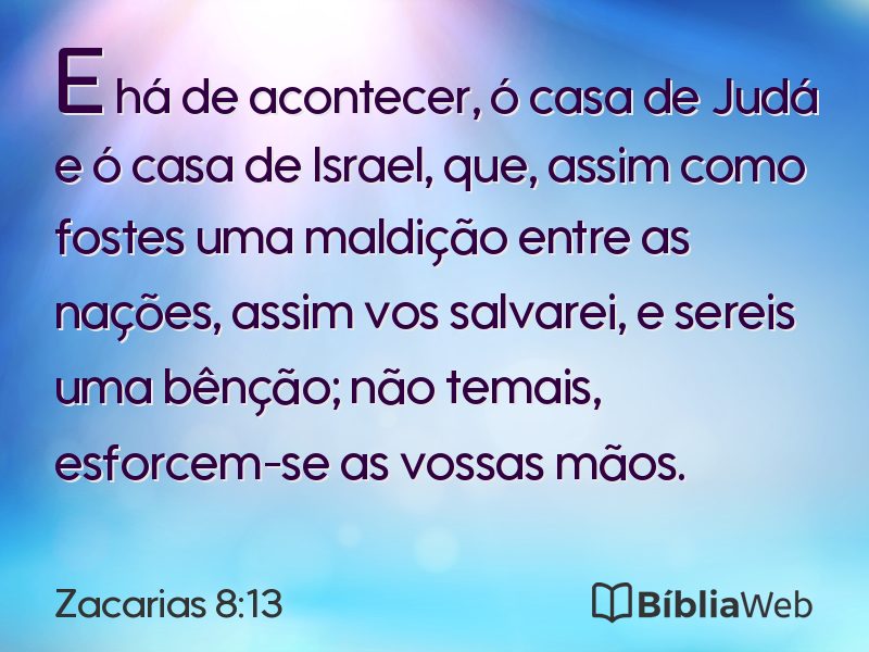 Zacarias 8:13 em imagem para compartilhar