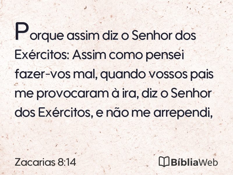 Zacarias 8:14 em imagem para compartilhar