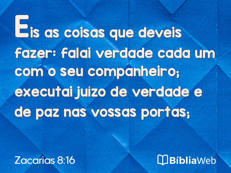 Zacarias 8:16 em imagem para compartilhar