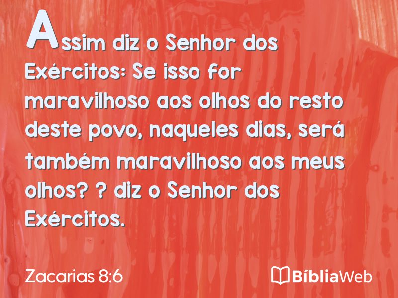 Zacarias 8:6 em imagem para compartilhar