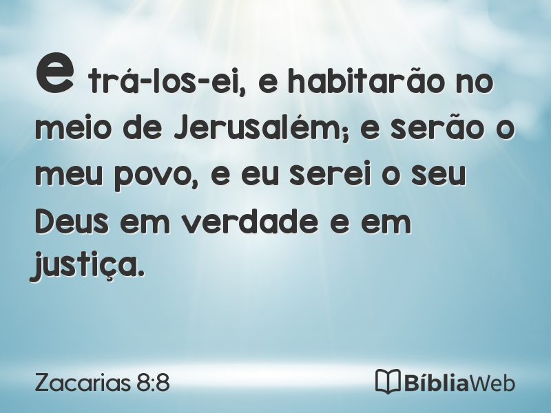 Zacarias 8:8 em imagem para compartilhar