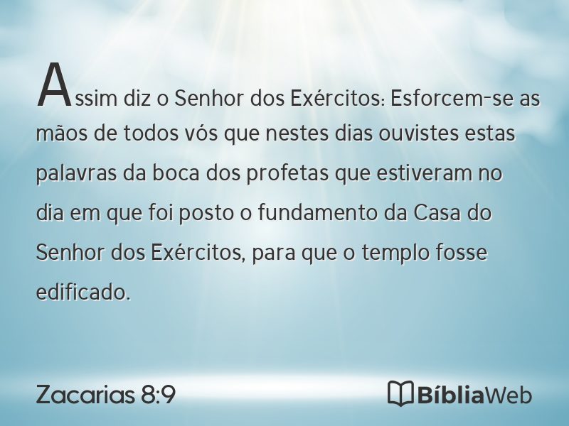 Zacarias 8:9 em imagem para compartilhar