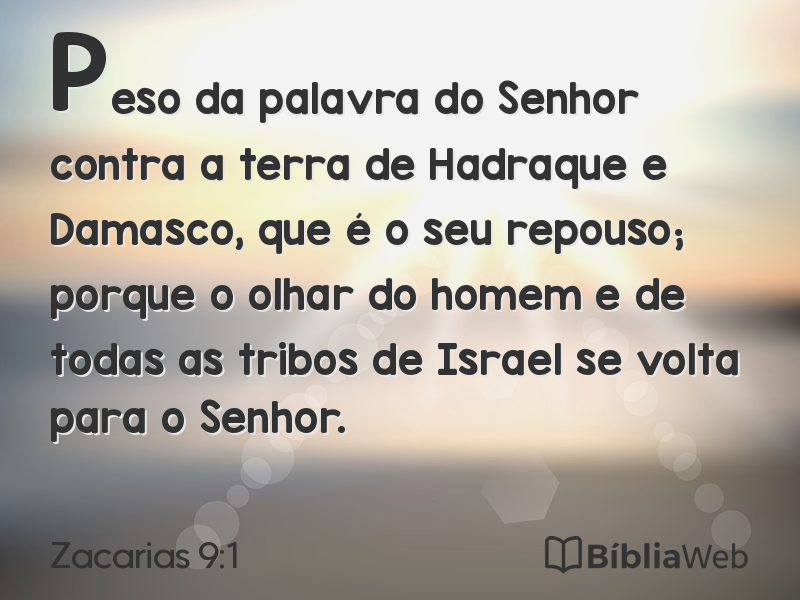 Zacarias 9:1 em imagem para compartilhar