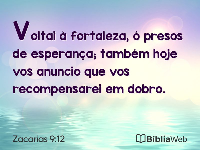 Zacarias 9:12 em imagem para compartilhar