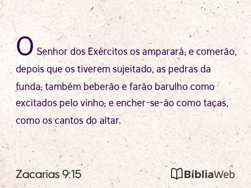 Zacarias 9:15 em imagem para compartilhar