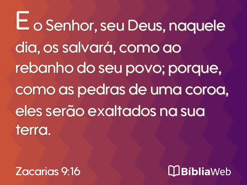 Zacarias 9:16 em imagem para compartilhar