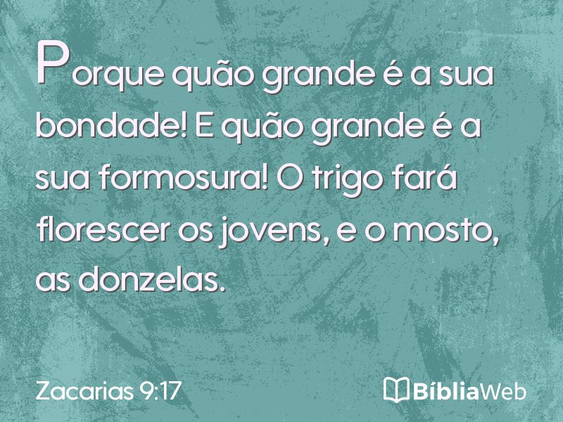Zacarias 9:17 em imagem para compartilhar