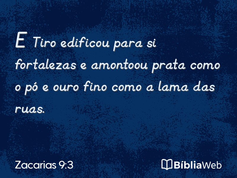 Zacarias 9:3 em imagem para compartilhar