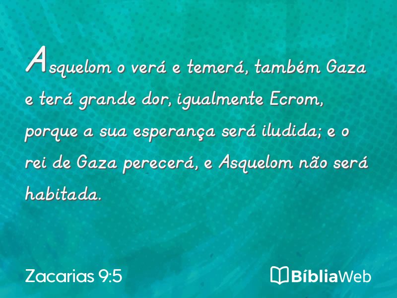 Zacarias 9:5 em imagem para compartilhar