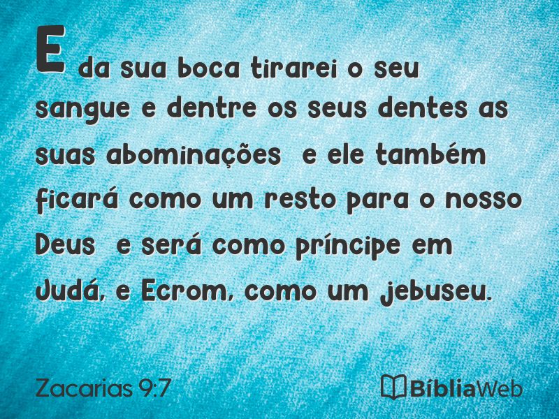 Zacarias 9:7 em imagem para compartilhar