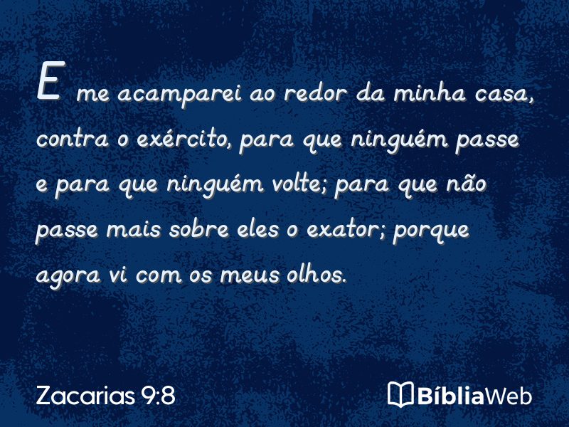 Zacarias 9:8 em imagem para compartilhar