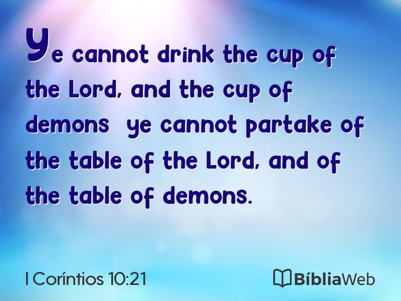 I Coríntios 10:21 em imagem para compartilhar