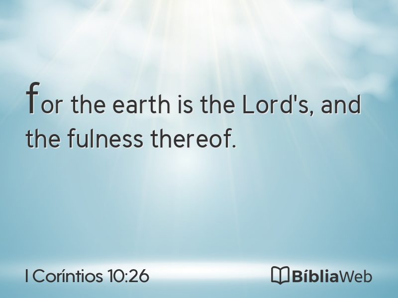I Coríntios 10:26 em imagem para compartilhar