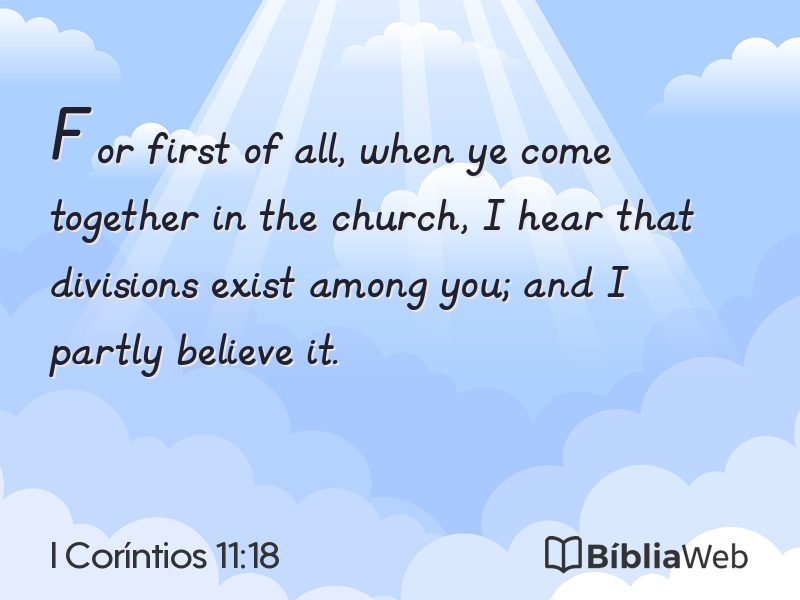 I Coríntios 11:18 em imagem para compartilhar