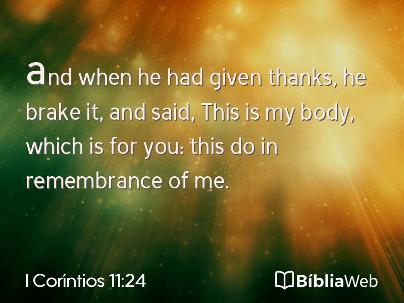 I Coríntios 11:24 em imagem para compartilhar