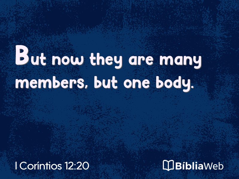 I Coríntios 12:20 em imagem para compartilhar