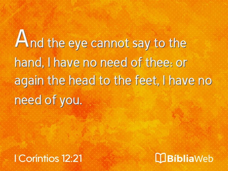 I Coríntios 12:21 em imagem para compartilhar