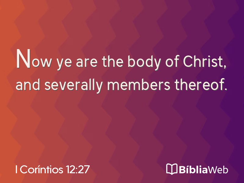 I Coríntios 12:27 em imagem para compartilhar