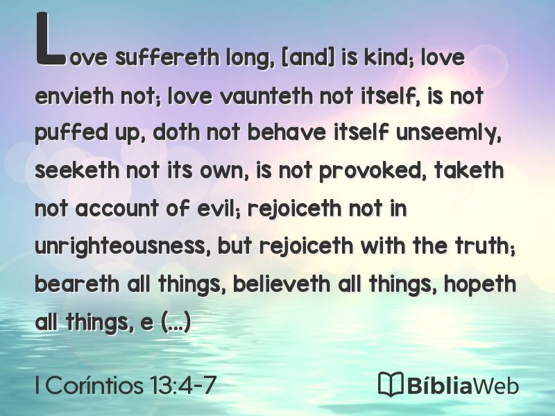 I Coríntios 13:4-7 em imagem para compartilhar