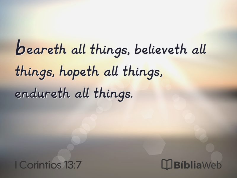 I Coríntios 13:7 em imagem para compartilhar