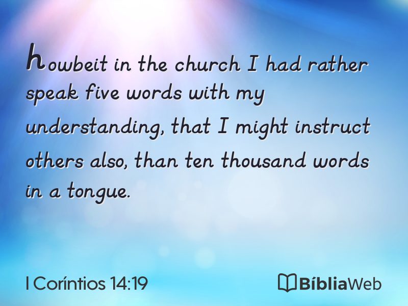 I Coríntios 14:19 em imagem para compartilhar