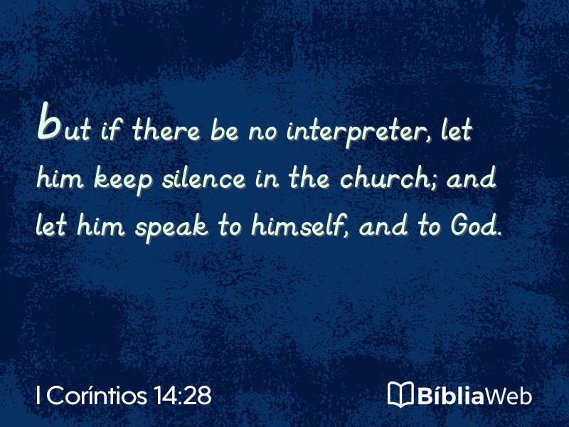 I Coríntios 14:28 em imagem para compartilhar