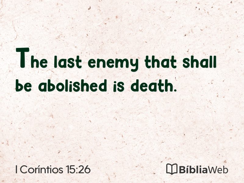 I Coríntios 15:26 em imagem para compartilhar