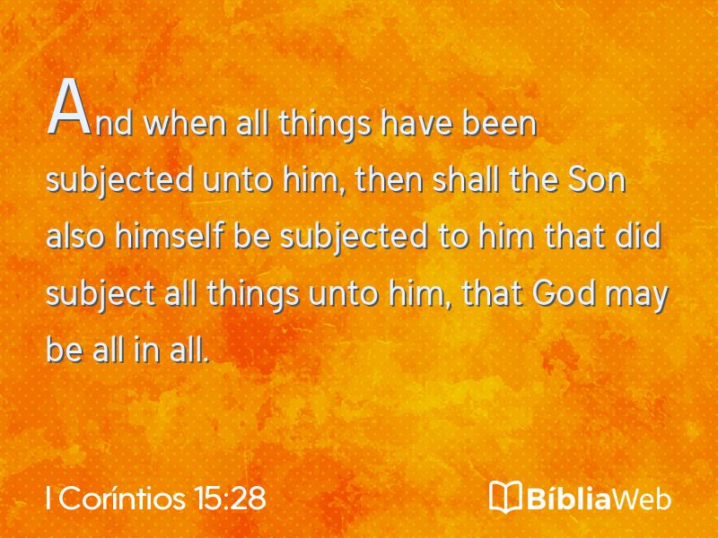 I Coríntios 15:28 em imagem para compartilhar