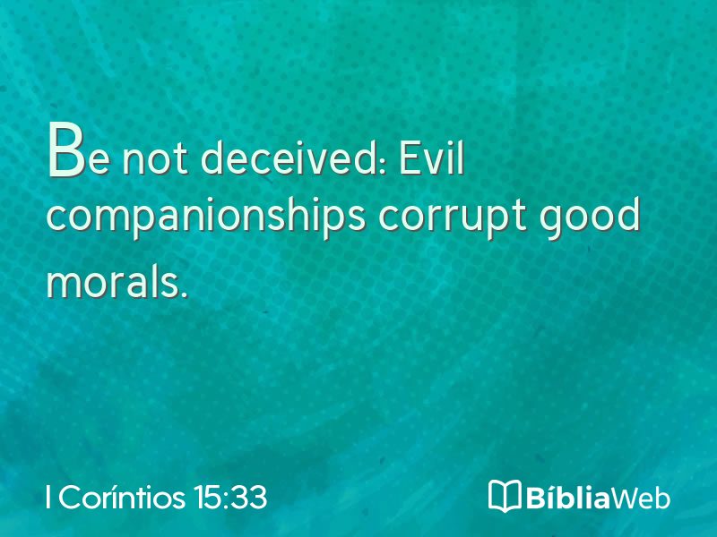 I Coríntios 15:33 em imagem para compartilhar