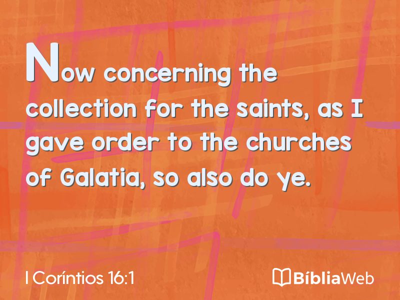 I Coríntios 16:1 em imagem para compartilhar