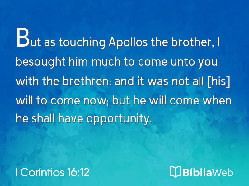 I Coríntios 16:12 em imagem para compartilhar