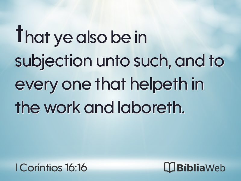 I Coríntios 16:16 em imagem para compartilhar