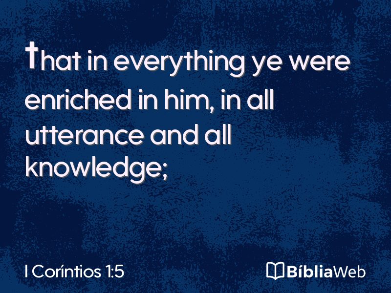 I Coríntios 1:5 em imagem para compartilhar