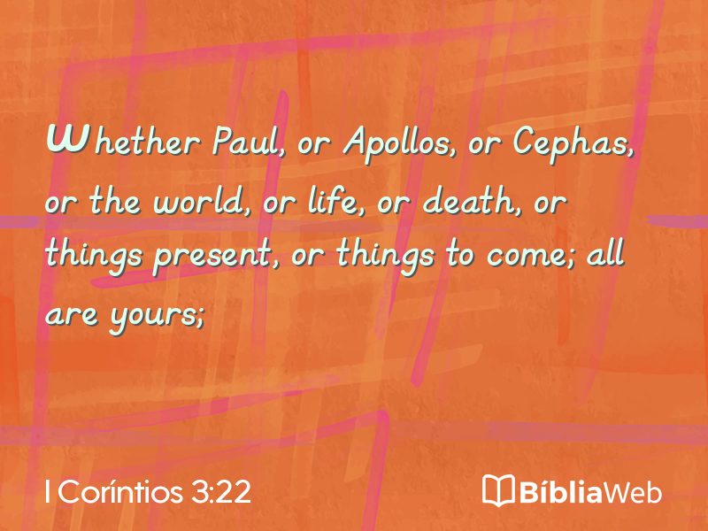 I Coríntios 3:22 em imagem para compartilhar
