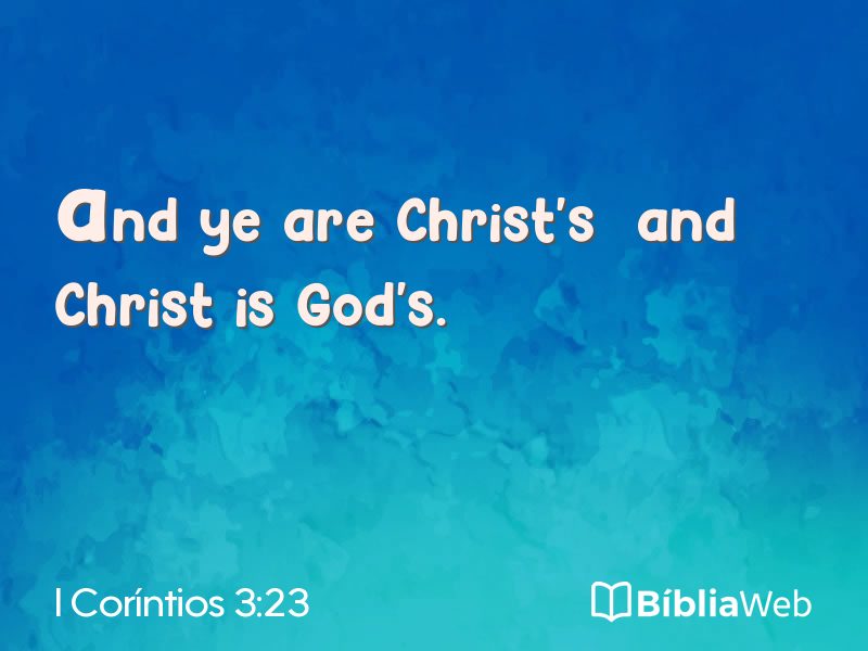 I Coríntios 3:23 em imagem para compartilhar