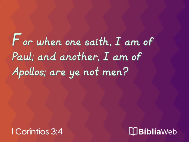 I Coríntios 3:4 em imagem para compartilhar