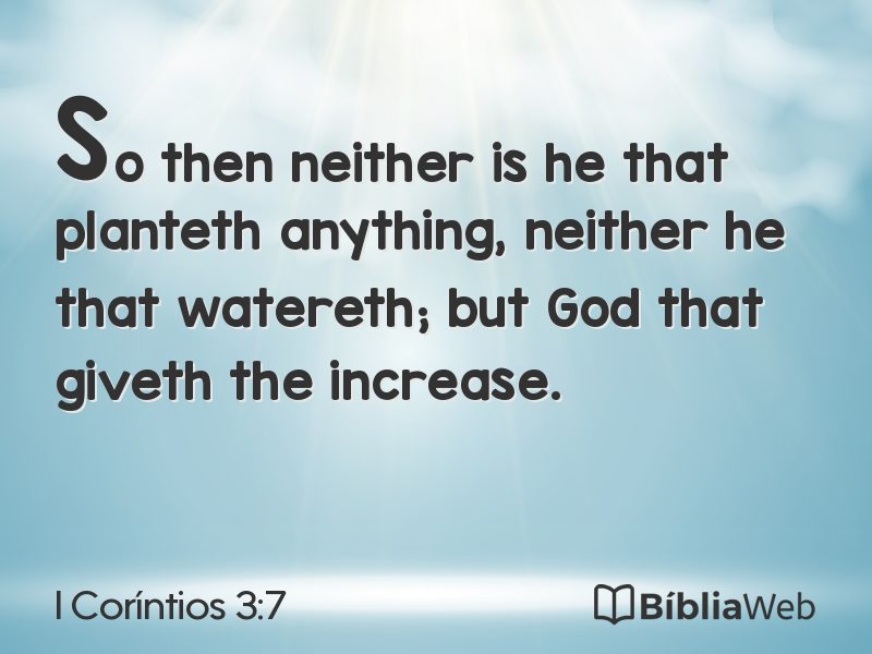 I Coríntios 3:7 em imagem para compartilhar