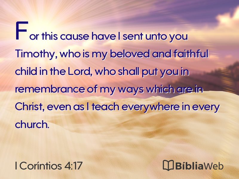 I Coríntios 4:17 em imagem para compartilhar